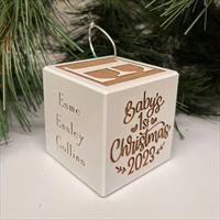 Baby's 1st Christmas Block Ornament-Stylized